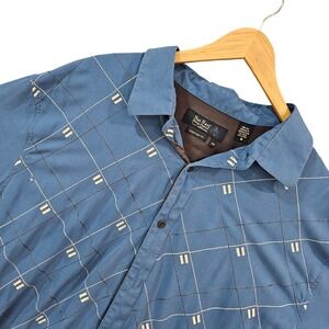 Nat Nast Mens‎ Geometric Short Sleeve Retro Shirt Silk Relaxed Vacation Travel